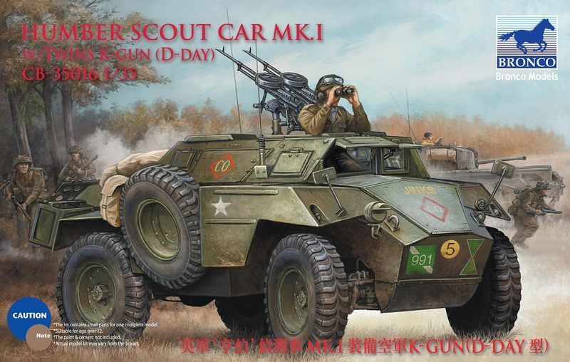 HUMBER SCOUT CAR MK. I W/TWINS K-GUN (D-DAY) - Escala 1/35 1 HUMBER SCOUT CAR MK. I W/TWINS K-GUN (D-DAY) - Escala 1/35