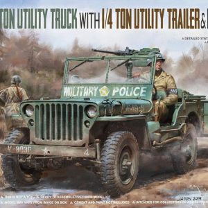 1/4 TON UTILITY TRUCK with 1/4 TON UTILITY TRAILER & MP FIGURE - Escala 1/35