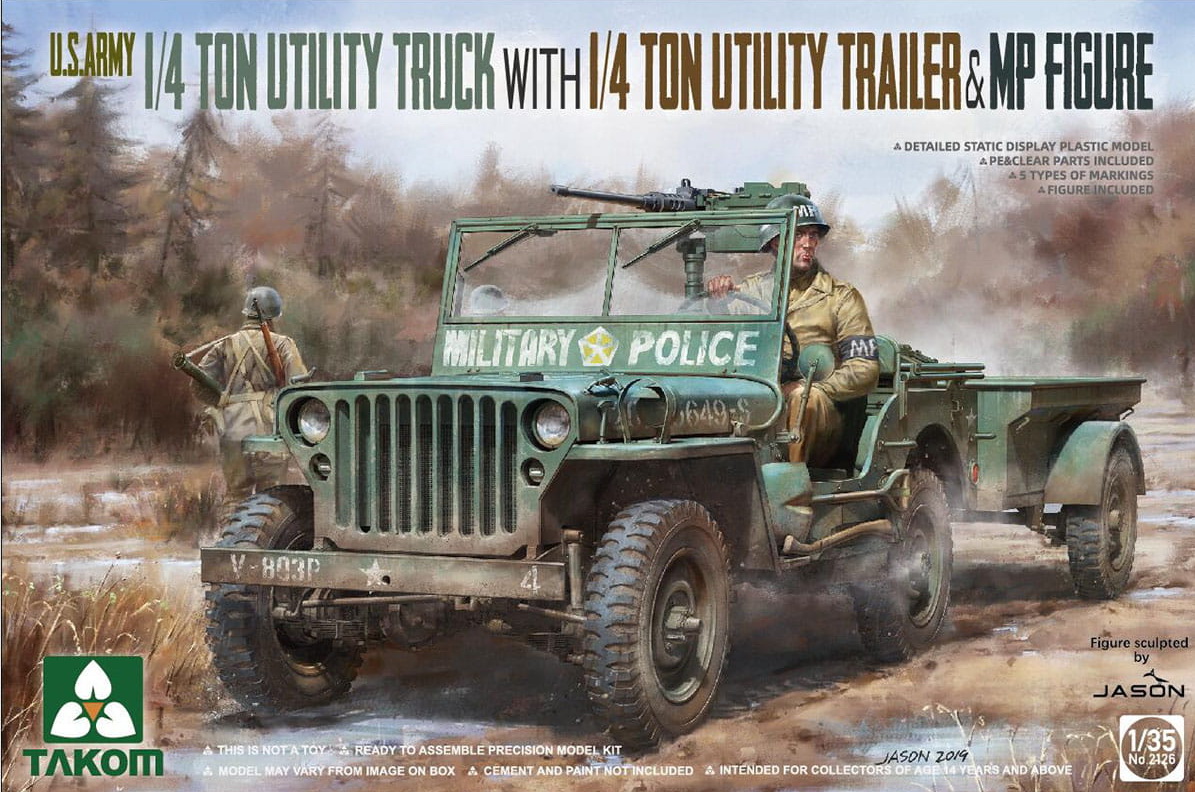 1/4 TON UTILITY TRUCK with 1/4 TON UTILITY TRAILER & MP FIGURE - Escala 1/35 1 1/4 TON UTILITY TRUCK with 1/4 TON UTILITY TRAILER & MP FIGURE - Escala 1/35